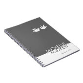 モダンな灰色白の結婚式の来客名簿のオルガナイザー ノートブック (右側)