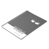 モダンな灰色白の結婚式の来客名簿のオルガナイザー ノートブック (左側)