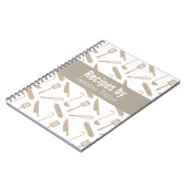 モダンな炊事用具のレシピの調理師の本 ノートブック (左側)