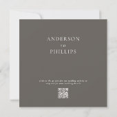 モダンな炭色のスクエア結婚式 (裏面)