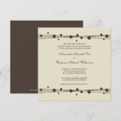 モダンな点及びわらの結婚式の招待2 (チョコレート) 招待状 (正面/裏面)