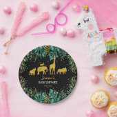 モダンな熱帯ジャングルサファリのベビーシャワー ペーパープレート (パーティー)