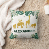 モダンな熱帯ジャングル動物の男の子の子供部屋の装飾 クッション (ブランケット)