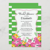 モダンな熱帯ハイビスカスによってはブライダルシャワーが開花します 招待状 (正面/裏面)