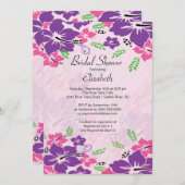 モダンな熱帯ハイビスカスによってはブライダルシャワーが開花します 招待状 (正面/裏面)