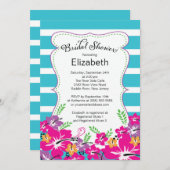 モダンな熱帯ハイビスカスによってはブライダルシャワーが開花します 招待状 (正面/裏面)