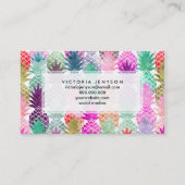 モダンな熱帯パイナップルパステルの水彩画 名刺 (裏面)