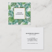 モダンな熱帯水彩画はプロフェッショナルを去ります スクエア名刺 (正面/裏面)
