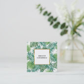 モダンな熱帯水彩画はプロフェッショナルを去ります スクエア名刺 (スタンド正面)