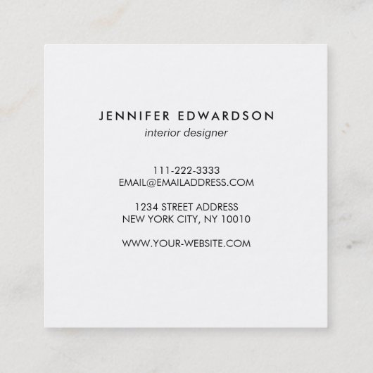 モダンな熱帯水彩画はプロフェッショナルを去ります スクエア名刺 (裏面)