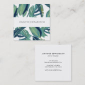 モダンな熱帯水彩画はプロフェッショナルを去ります スクエア名刺 (正面/裏面)