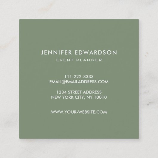 モダンな熱帯水彩画はプロフェッショナルを去ります スクエア名刺 (裏面)