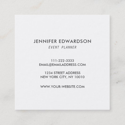 モダンな熱帯水彩画はプロフェッショナルを去ります スクエア名刺 (裏面)