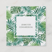 モダンな熱帯水彩画はプロフェッショナルを去ります スクエア名刺 (正面)