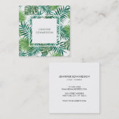 モダンな熱帯水彩画はプロフェッショナルを去ります スクエア名刺 (正面/裏面)