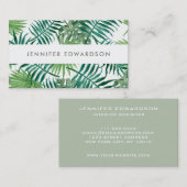 モダンな熱帯水彩画はプロフェッショナルを去ります 名刺 (正面/裏面)