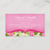 モダンな熱帯花柄のストライプな名刺 名刺 (裏面)