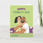 モダンな父の日グリーンイラストデザイン カード (正面)