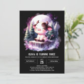 モダンな牛の誕生日 招待状 (スタンド正面)