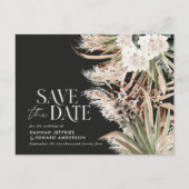 モダンな牧場風のパンパスとユーカリの植物QRコード 案内ポストカード (正面)