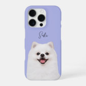 モダンな犬の写真と手書きペットの名前 iPhoneケース (裏面)