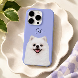 モダンな犬の写真と手書きペットの名前 iPhone 16 PROケース