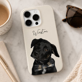 モダンな犬の写真と手書き風ペットの名前 iPhone 16 PROケース