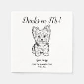 モダンな犬の結婚式のコクテルナプキン スタンダードカクテルナプキン (正面)