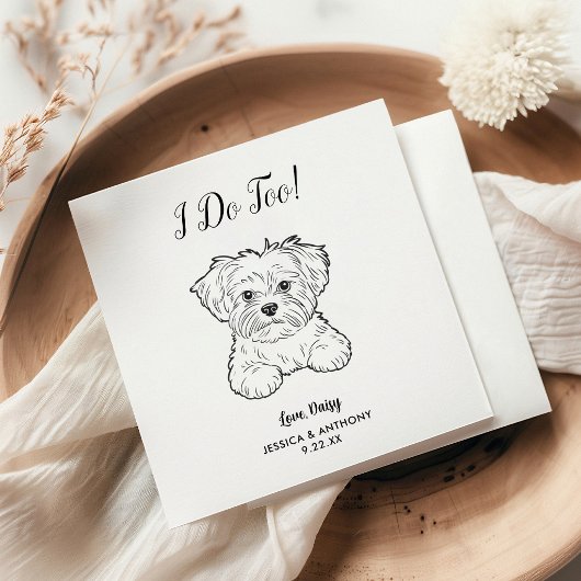 モダンな犬の結婚式のコクテルナプキン スタンダードカクテルナプキン