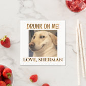 モダンな犬の結婚式の可愛い楽しい写真 スタンダードカクテルナプキン (インサイチュ)