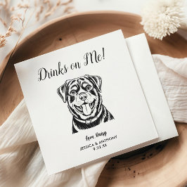 モダンな犬の結婚式コックテール用ナプキン スタンダードカクテルナプキン