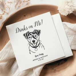 モダンな犬の結婚式コックテール用ナプキン スタンダードカクテルナプキン