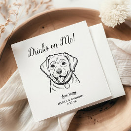 モダンな犬の結婚式コックテール用ナプキン スタンダードカクテルナプキン