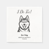 モダンな犬の結婚式用カクテルナプキン スタンダードカクテルナプキン (正面)