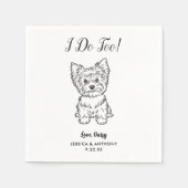 モダンな犬の結婚式用カクテルナプキン スタンダードカクテルナプキン (正面)