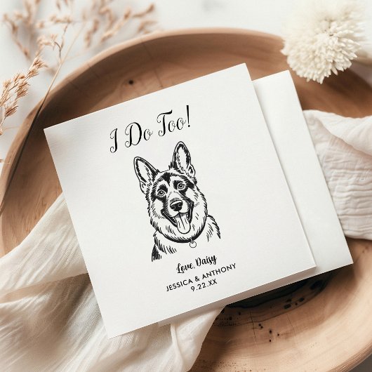 モダンな犬の結婚式用カクテルナプキン スタンダードカクテルナプキン