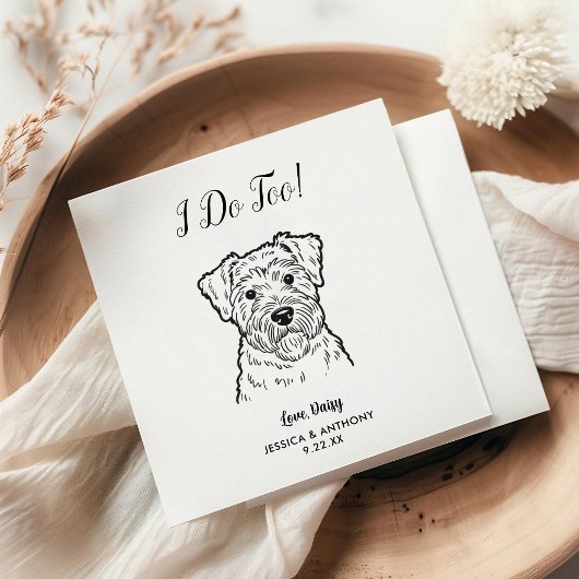 モダンな犬の結婚式用カクテルナプキン スタンダードカクテルナプキン