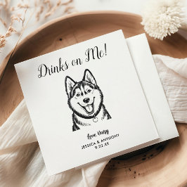 モダンな犬の結婚式用カクテルナプキン スタンダードカクテルナプキン