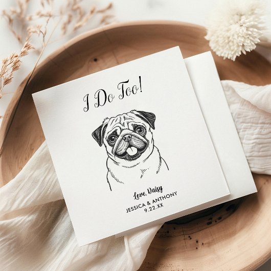 モダンな犬の結婚式 コックテール用ナプキン スタンダードカクテルナプキン