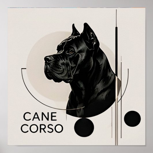 モダンな犬の肖像画: カネコルソのミニマルアート ポスター (正面)
