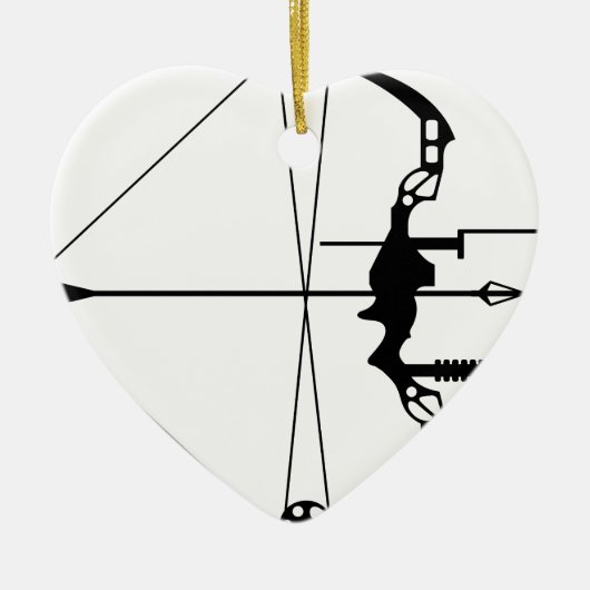 モダンな狩りの弓矢 セラミックオーナメント (正面)