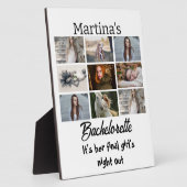 モダンな独身最後の夜カスタマイズ9枚写真コラージュ フォトプラーク (側面)