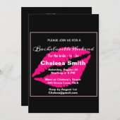 モダンな独身最後の週末予定 黒 招待状 (正面/裏面)