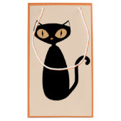 モダンな猫のギフトバッグ スモールペーパーバッグ (裏面)