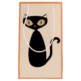 モダンな猫のギフトバッグ スモールペーパーバッグ