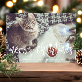 モダンな猫のフォトクリスマスカード シーズンカード