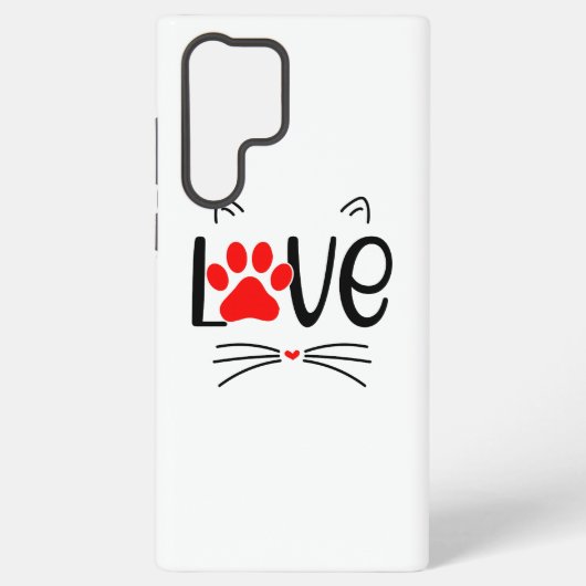 モダンな猫好きの足跡 SAMSUNG GALAXYケース (裏面)