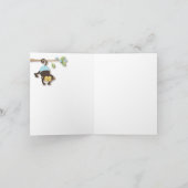 モダンな猿の男の赤ちゃんの青のサンキューカード サンキューカード (内部)