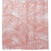 モダンな珊瑚のピンクのフェイクなグリッターのエレガントなヤシの木 シャワーカーテン (正面)