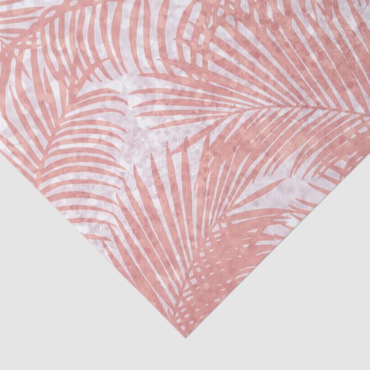 モダンな珊瑚のピンクのフェイクなグリッターのエレガントなヤシの木 薄葉紙 (詳細)